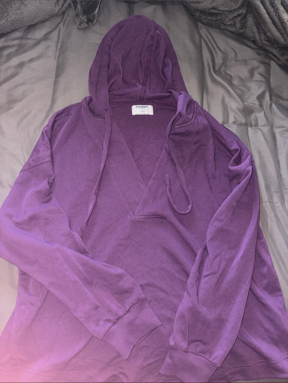 Old Navy Purple V-Neck Hooded Women's Sweater